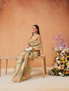 Women's Printed Muga Zari Tissue Silk Saree