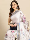 Floral Print Soft Silk Zari Woven Saree