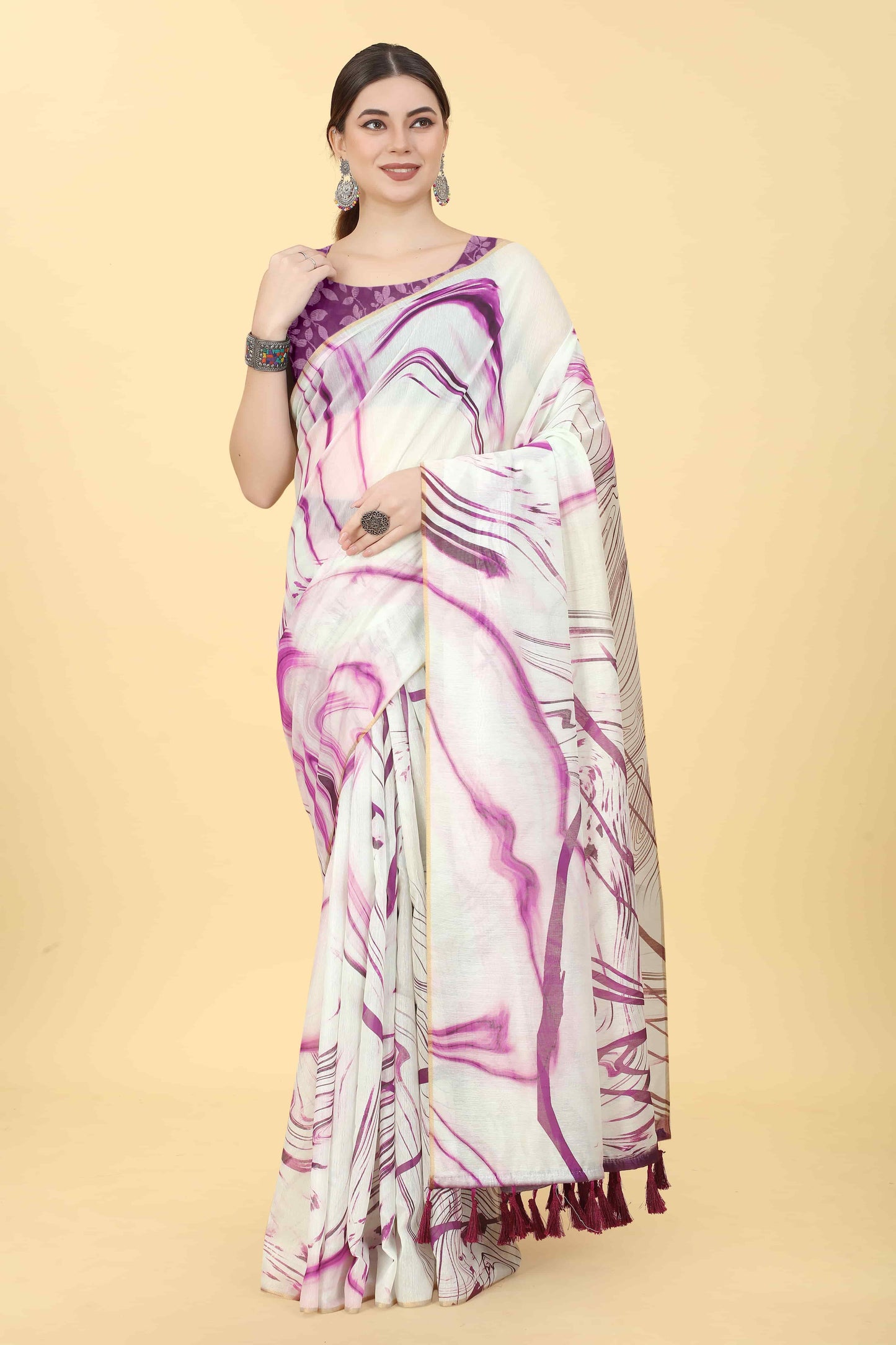 Chanderi Tie And Dye Digital Printed Saree