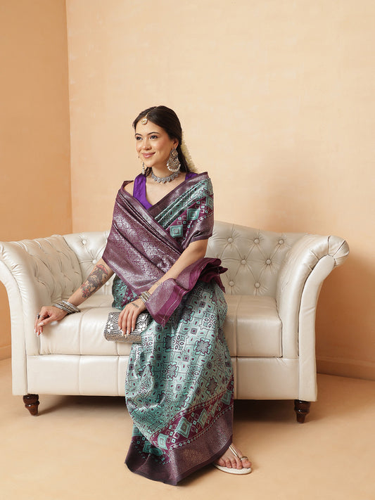 Floral Design Banarasi Silk Sarees With Zari Work