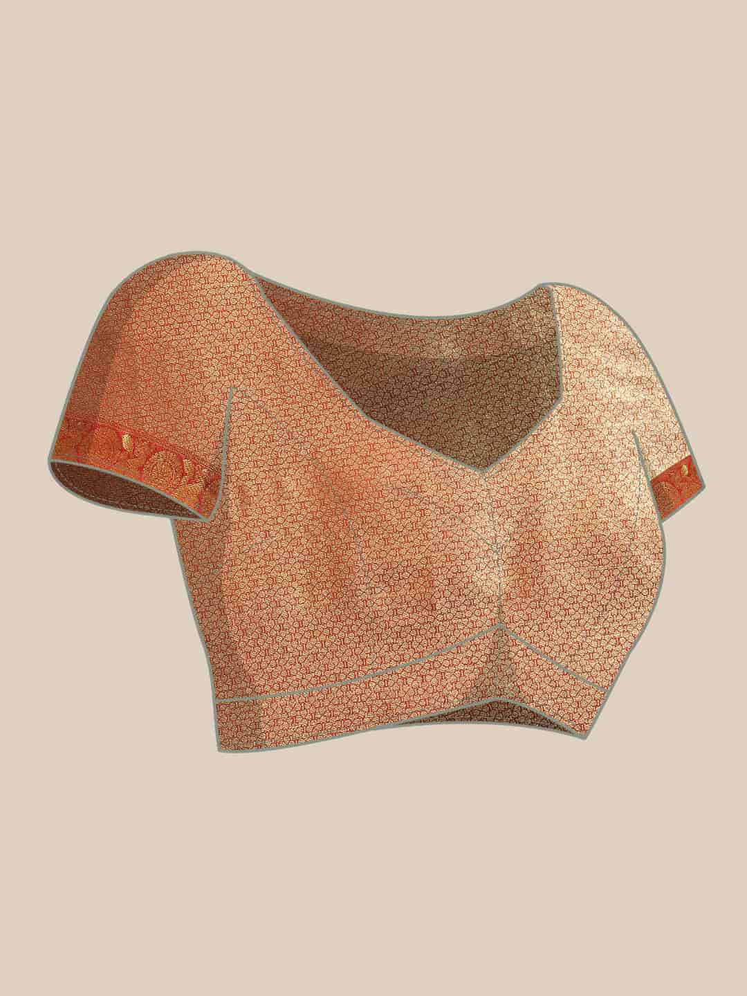 Women's Brocade Soft Silk Zari Woven Saree With Unstitched Blouse Piece