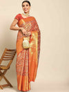 Women's Brocade Soft Silk Zari Woven Saree With Unstitched Blouse Piece