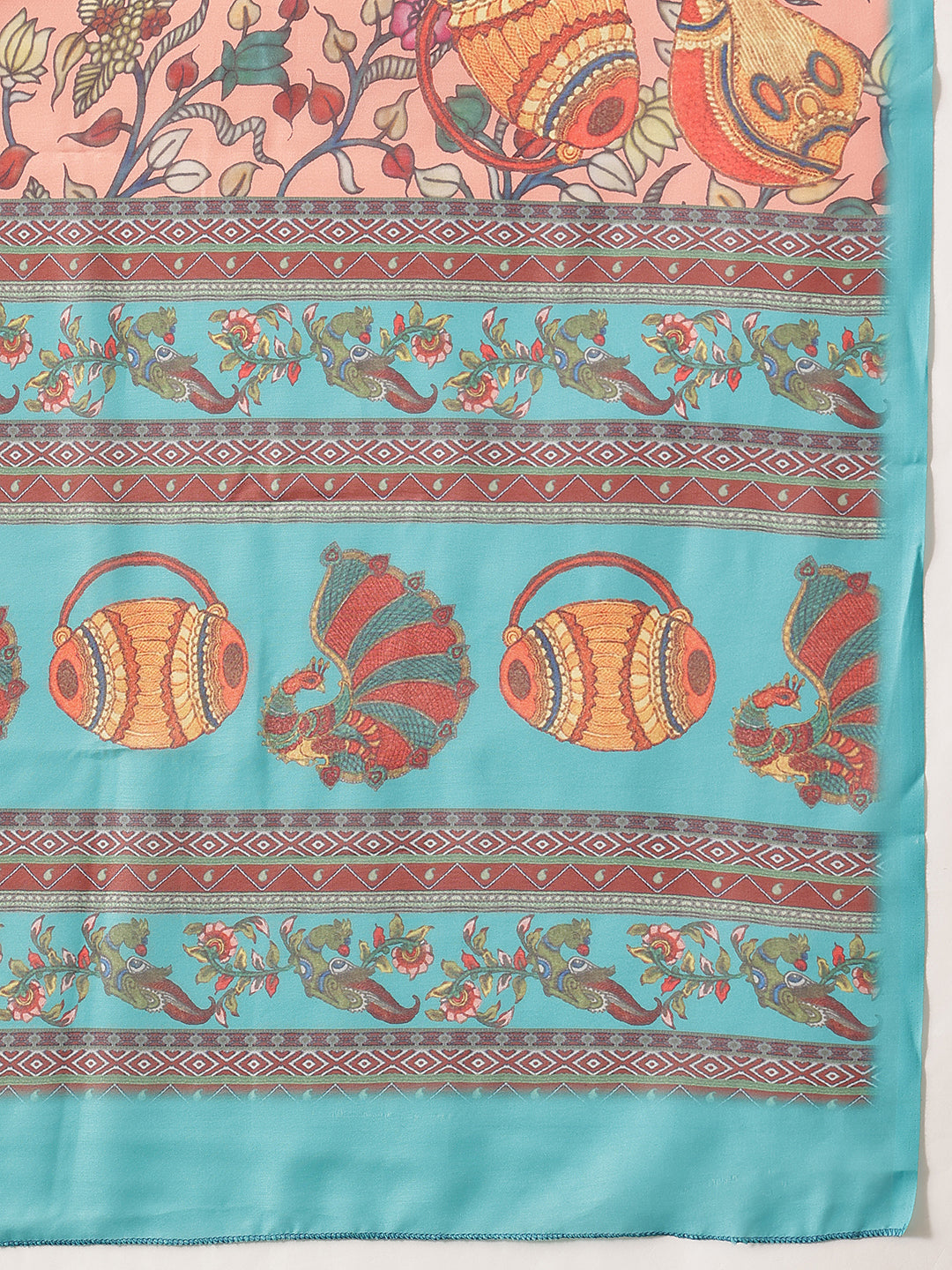 Digital Printed Kalamkari Dupatta Mul Cotton Fabric