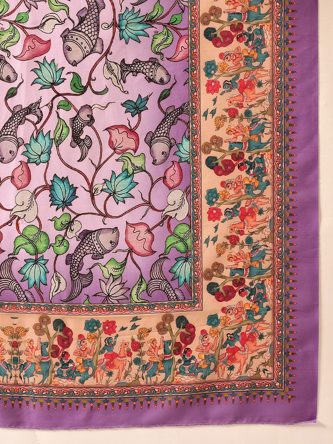 Pen Kalamkari Mul Cotton Digital Printed Dupatta