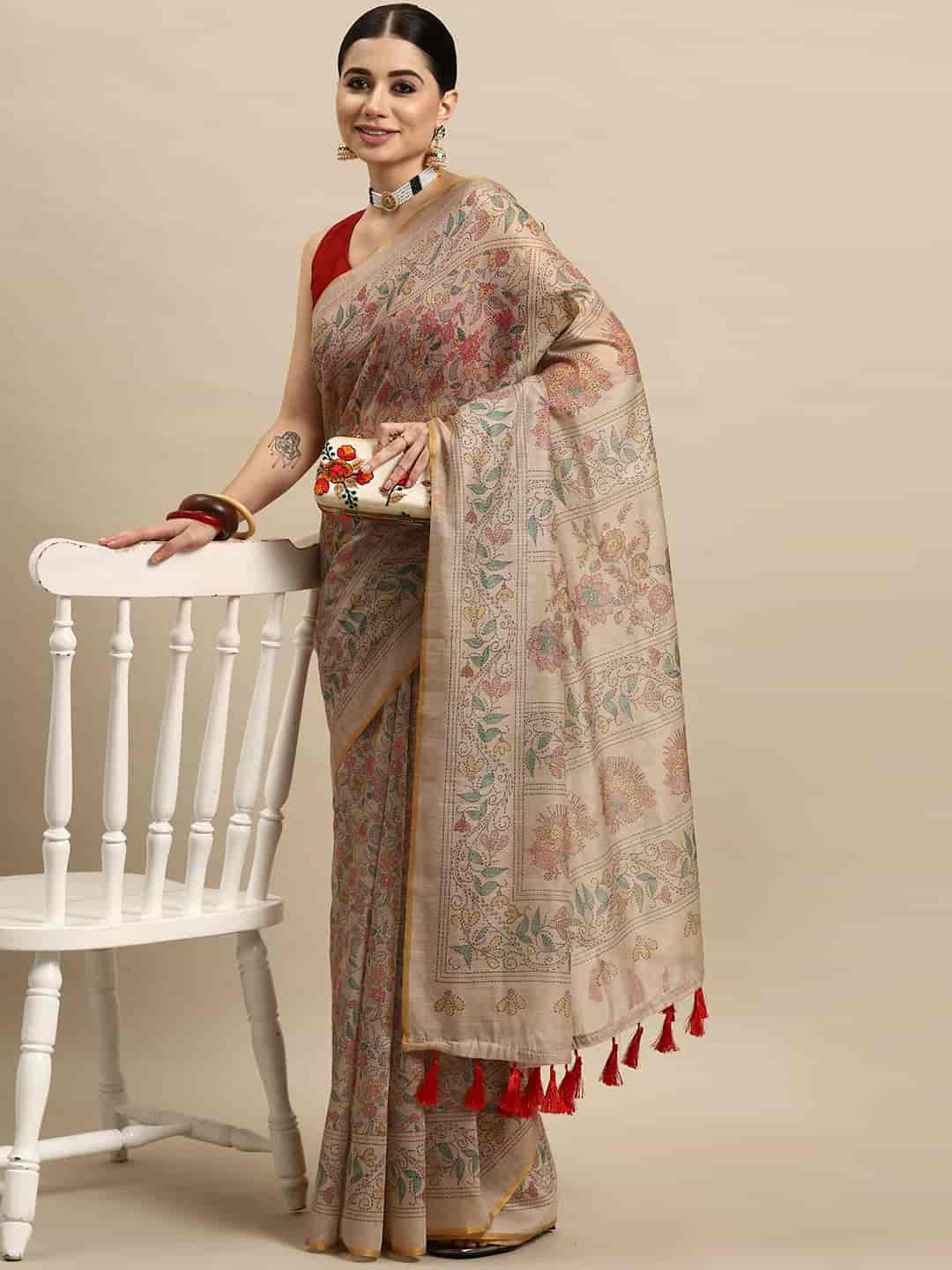 Women Kalamkari Digital Print Saree