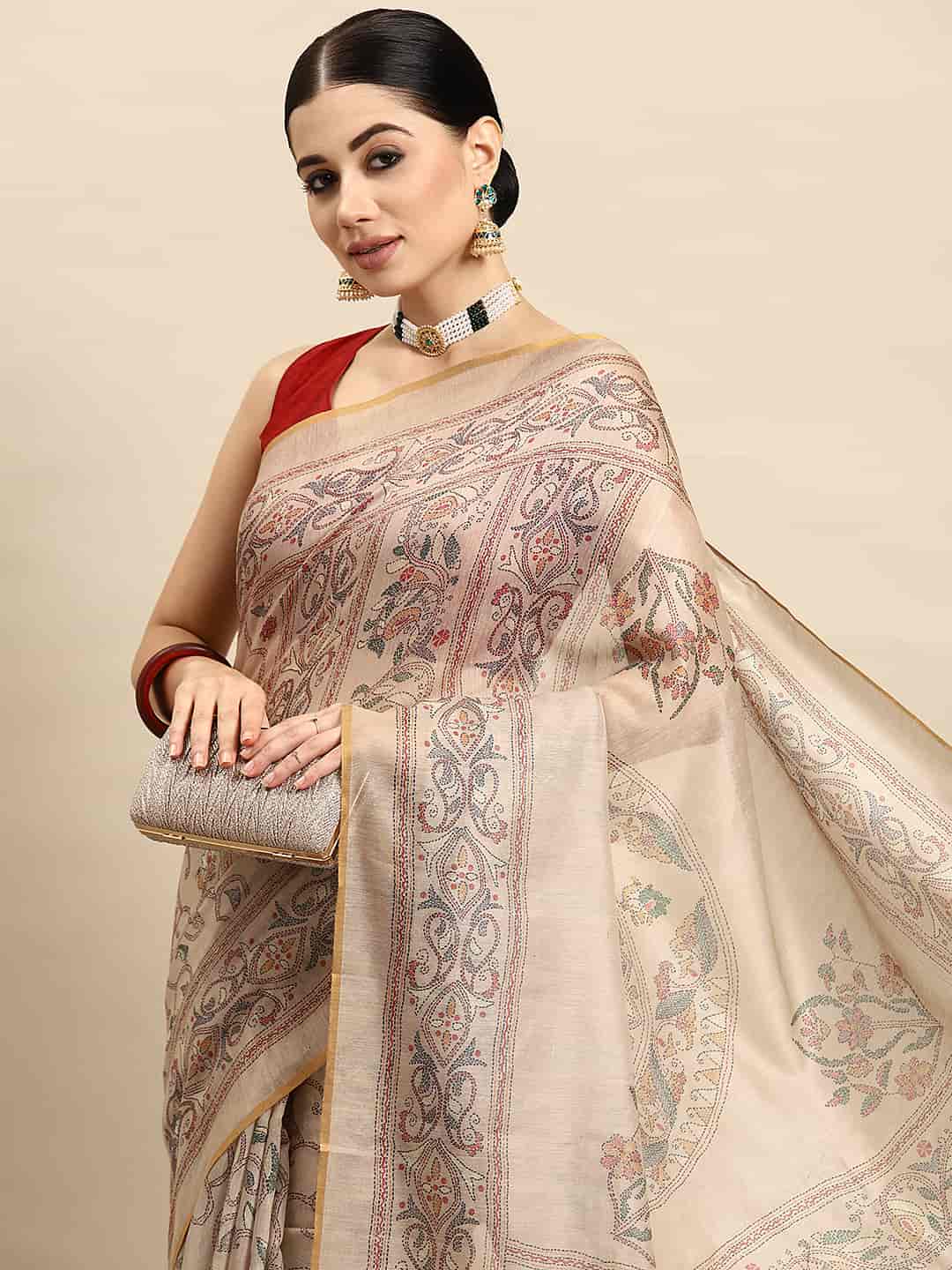 Women Kalamkari Digital Print Saree