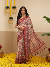 Women's Digital Printed Cotton Chanderi Saree With Beautiful Tassels
