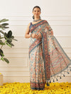 Women's Digital Printed Cotton Chanderi Saree With Beautiful Tassels