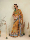 Digital Printed Premium Cotton Blend Chanderi Saree with Traditional Motifs & Tassel