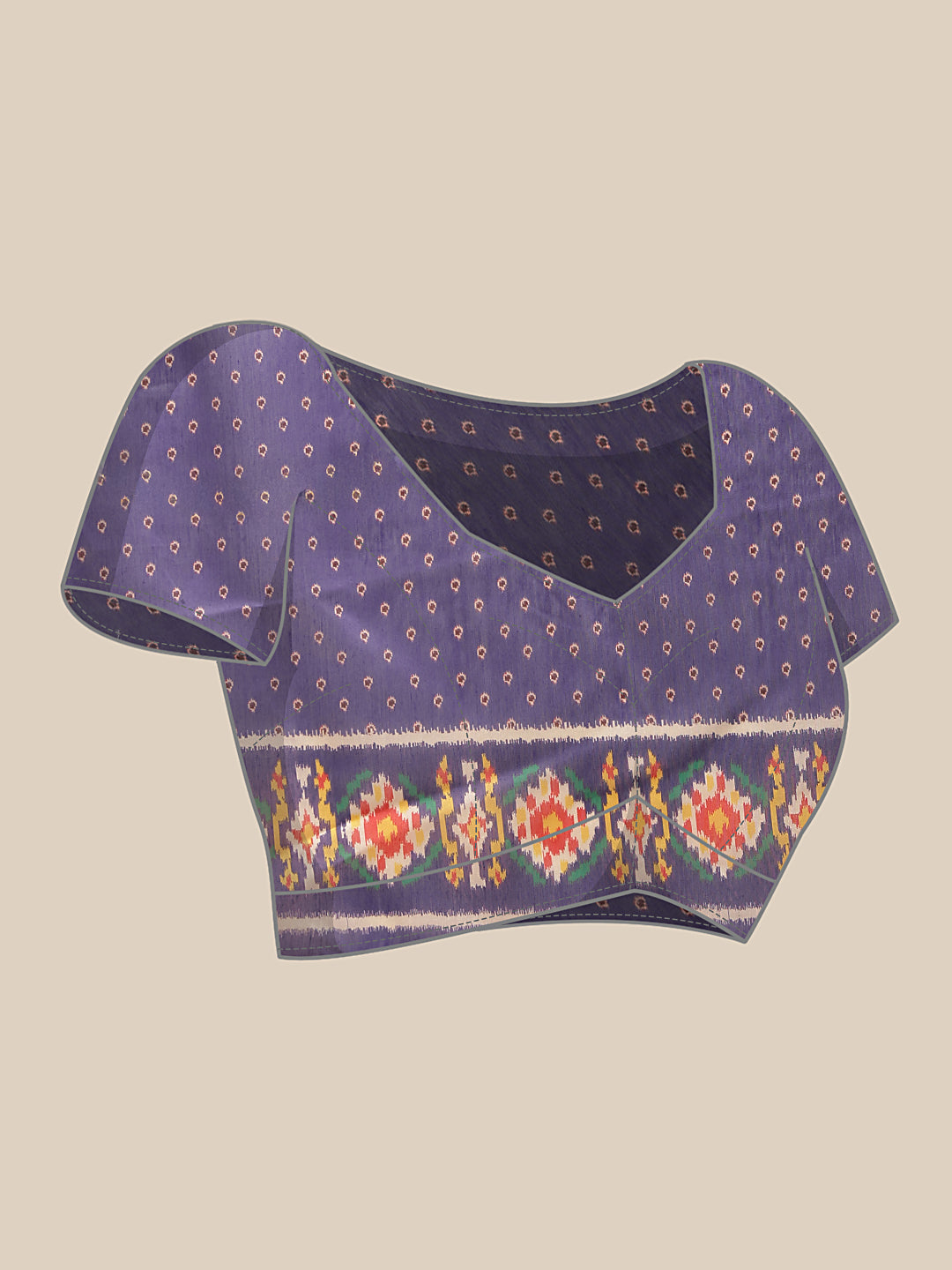 Digital Printed Premium Cotton Blend Chanderi Saree with Traditional Motifs & Tassel