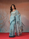 Digital Printed Premium Cotton Blend Chanderi Saree with Traditional Motifs & Tassel