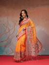 Digital Printed Premium Cotton Blend Chanderi Saree with Traditional Motifs & Tassel