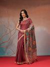 Digital Printed Premium Cotton Blend Chanderi Saree with Traditional Motifs & Tassel