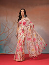 Digital Printed Premium Cotton Blend Chanderi Saree with Traditional Motifs & Tassel