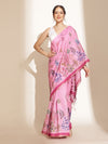 Digital Printed Floral Cotton Chanderi Saree With Tassels