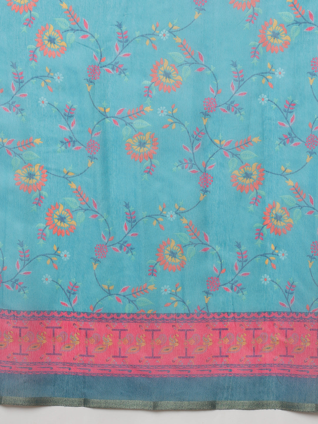 Digital Printed Paithani Design Chanderi Cotton Ready to Wear Saree