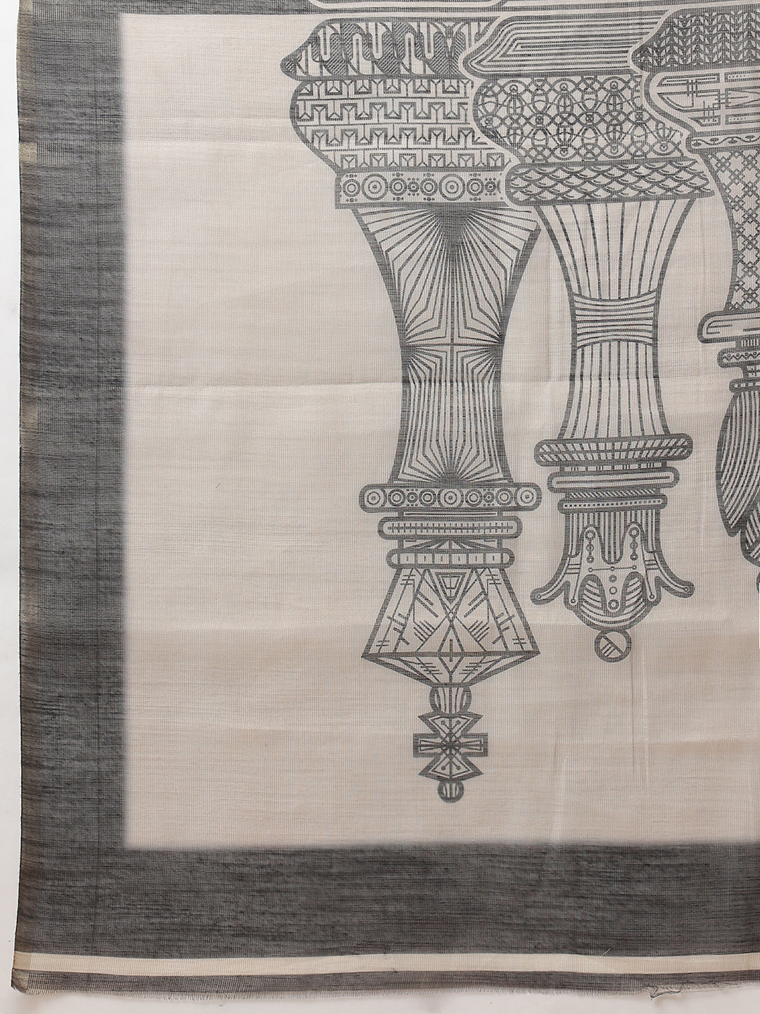 Chess Inspired Digital Printed Cotton Tissue Ready to Wear Saree