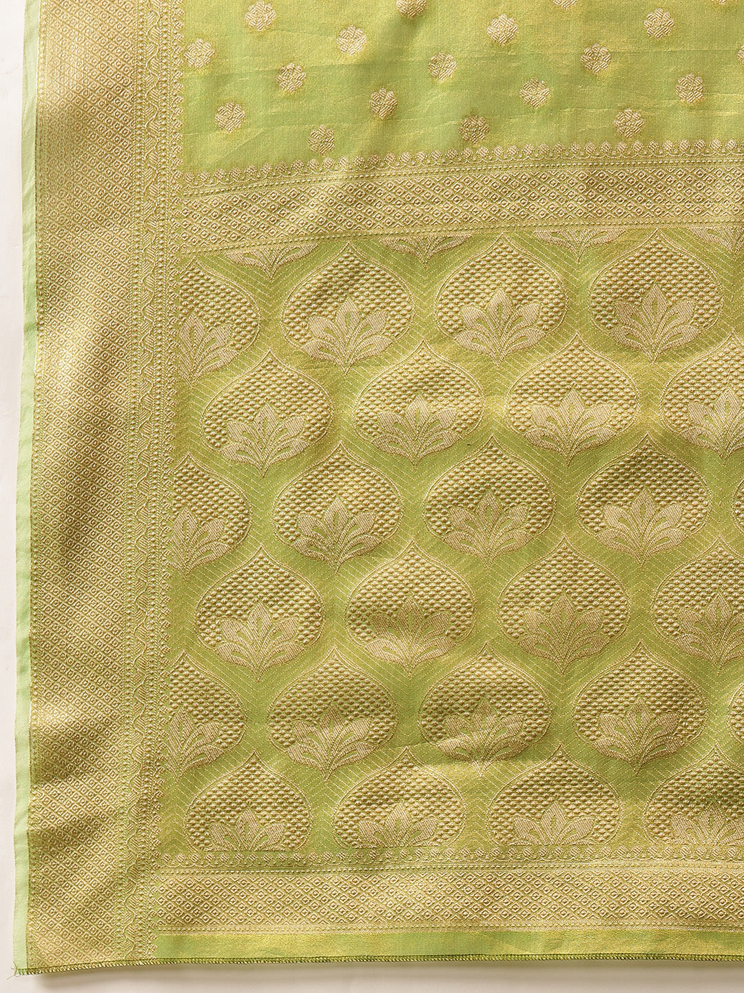 Semi Kanjivaram Tissue Silk Gold Zari Woven Ready to Wear Saree