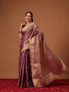 Semi Kanjivaram Tissue Silk Gold Zari Woven Ready to Wear Saree