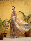 Women's Printed Muga Zari Tissue Silk Saree