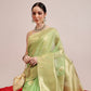 Women's Cotton Blend  Jamdani Saree with Unstiched Blouse Piece