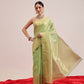 Women's Cotton Blend  Jamdani Saree with Unstiched Blouse Piece