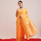 Women's Cotton Blend  Jamdani Saree with Unstitched Blouse Piece