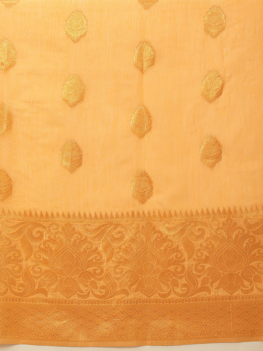 Women's Cotton Blend  Jamdani Saree with Unstitched Blouse Piece