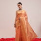 Women's Cotton Blend  Jamdani Saree with Unstitched Blouse Piece