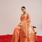 Women's Cotton Blend  Jamdani Saree with Unstitched Blouse Piece