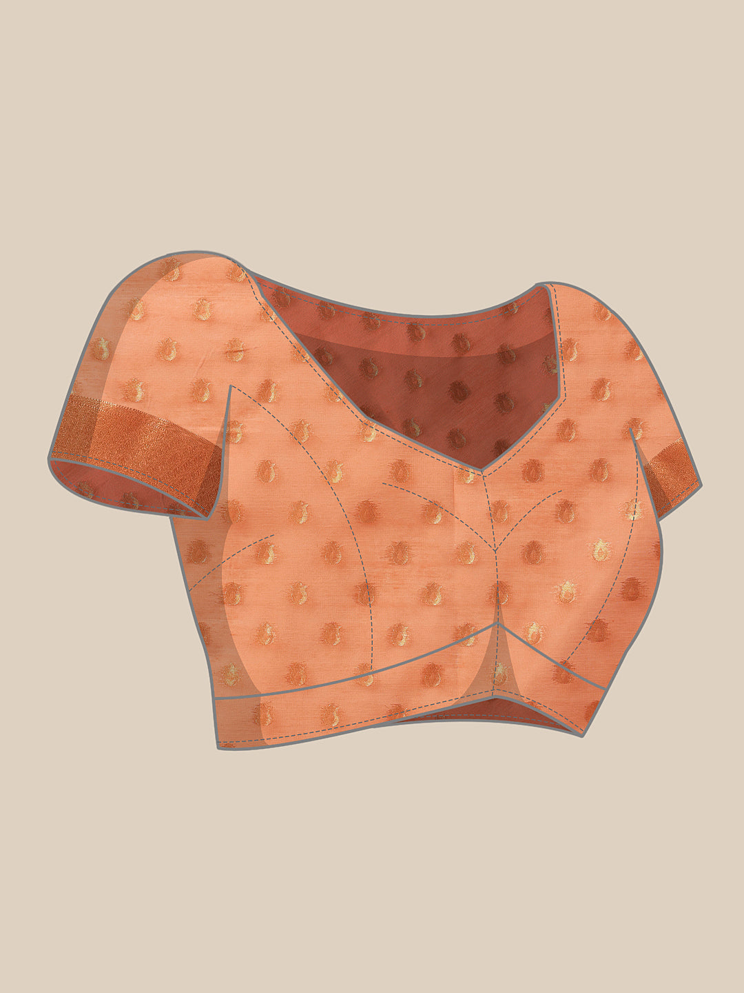 Women's Cotton Blend  Jamdani Saree with Unstitched Blouse Piece