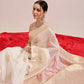 Women's Cotton Blend  Jamdani Saree with Unstitched Blouse Piece
