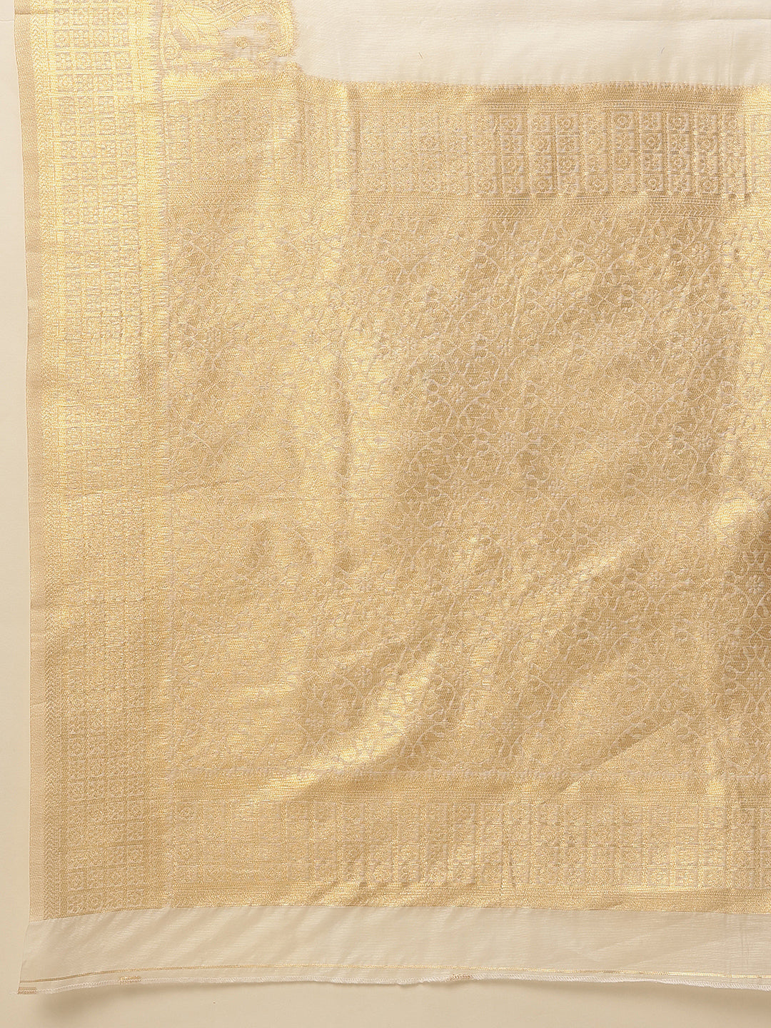 Women's Cotton Blend  Jamdani Saree with Unstitched Blouse Piece