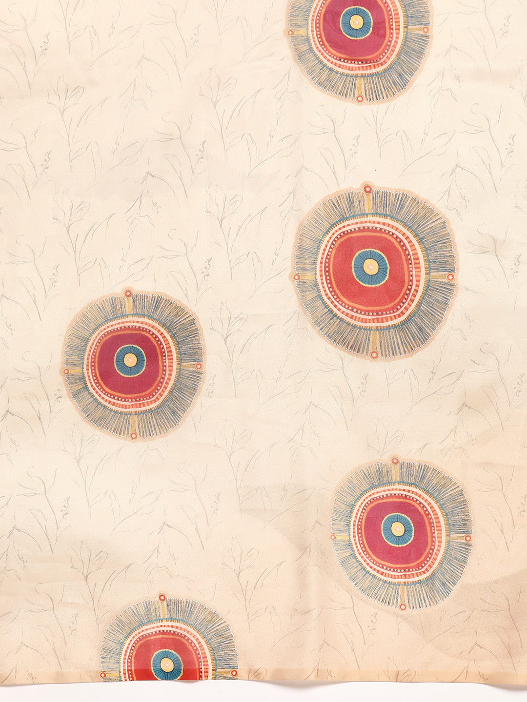 Soft Silk Digital Printed Saree With Fringe Tassels