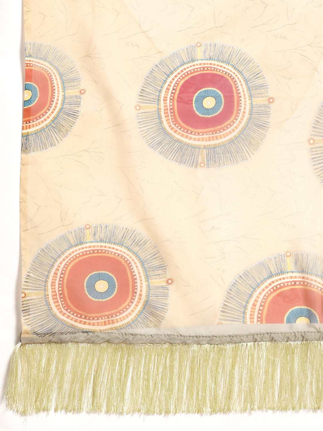 Soft Silk Digital Printed Saree With Fringe Tassels