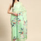 Soft Silk Digital Printed Saree With Fringe Tassels