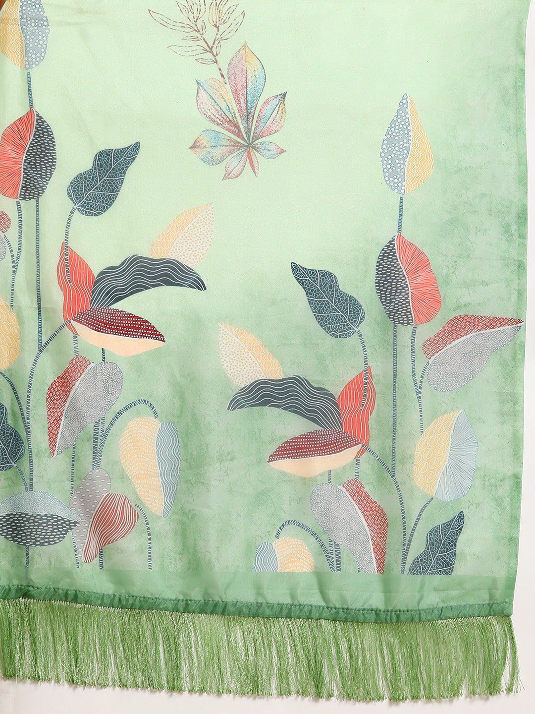 Soft Silk Digital Printed Saree With Fringe Tassels