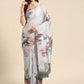 Soft Silk Digital Printed Saree With Fringe Tassels
