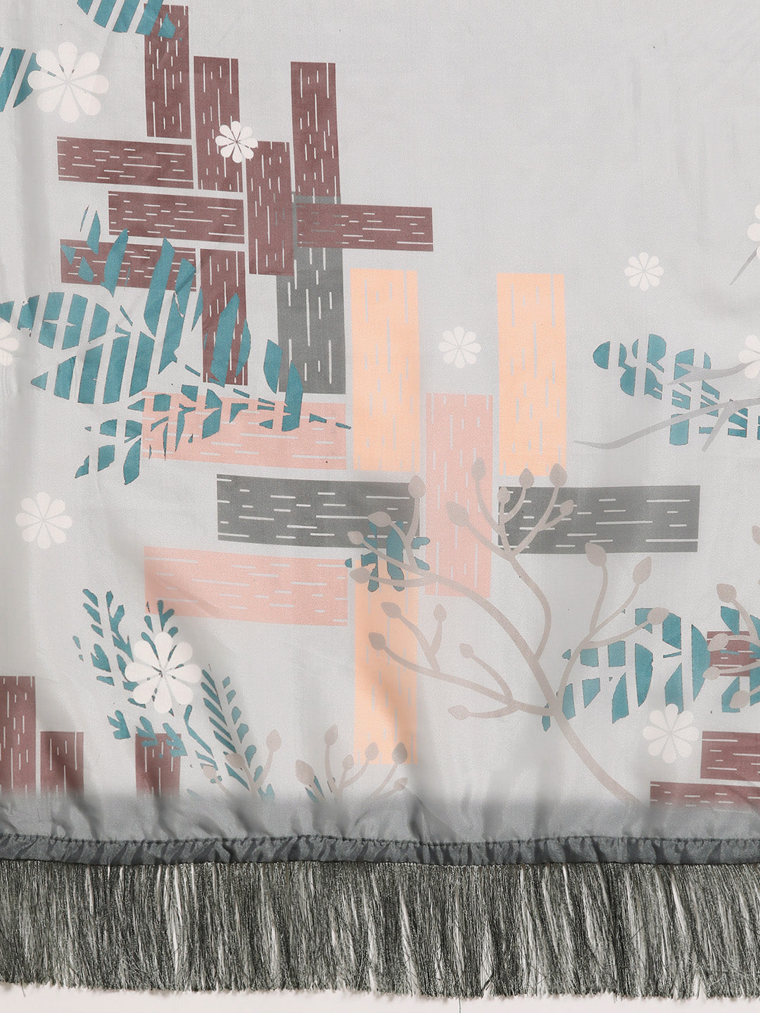 Soft Silk Digital Printed Saree With Fringe Tassels