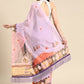 Soft Silk Digital Printed Saree With Fringe Tassels