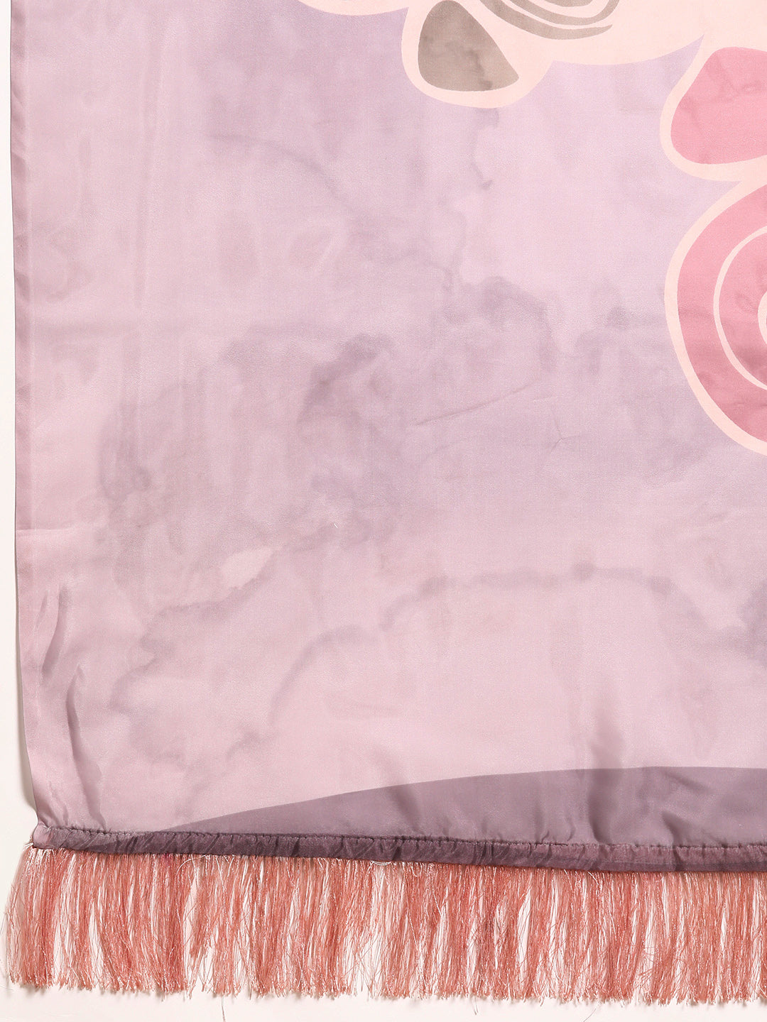 Soft Silk Digital Printed Saree With Fringe Tassels