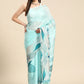 Soft Silk Digital Printed Saree With Fringe Tassels