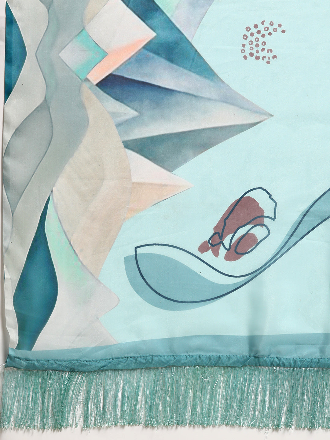 Soft Silk Digital Printed Saree With Fringe Tassels