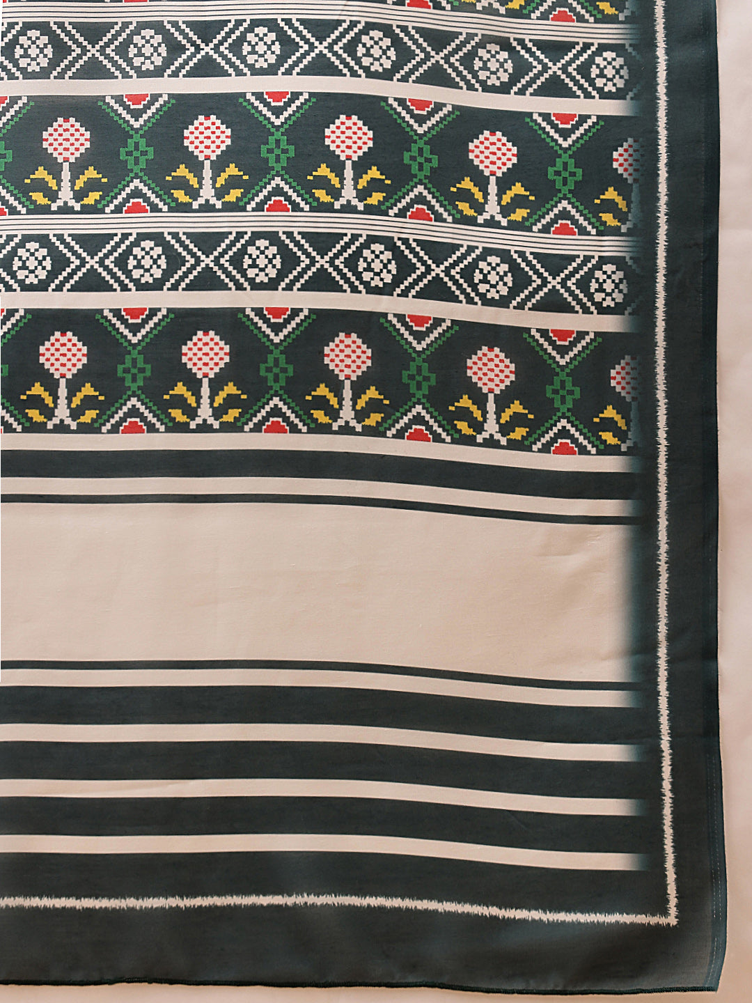 Ikat Patola Printed Soft Malmal Cotton Saree