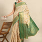 Women's Tusser Silk Banarasi Saree With Unsticthed Blouse Piece