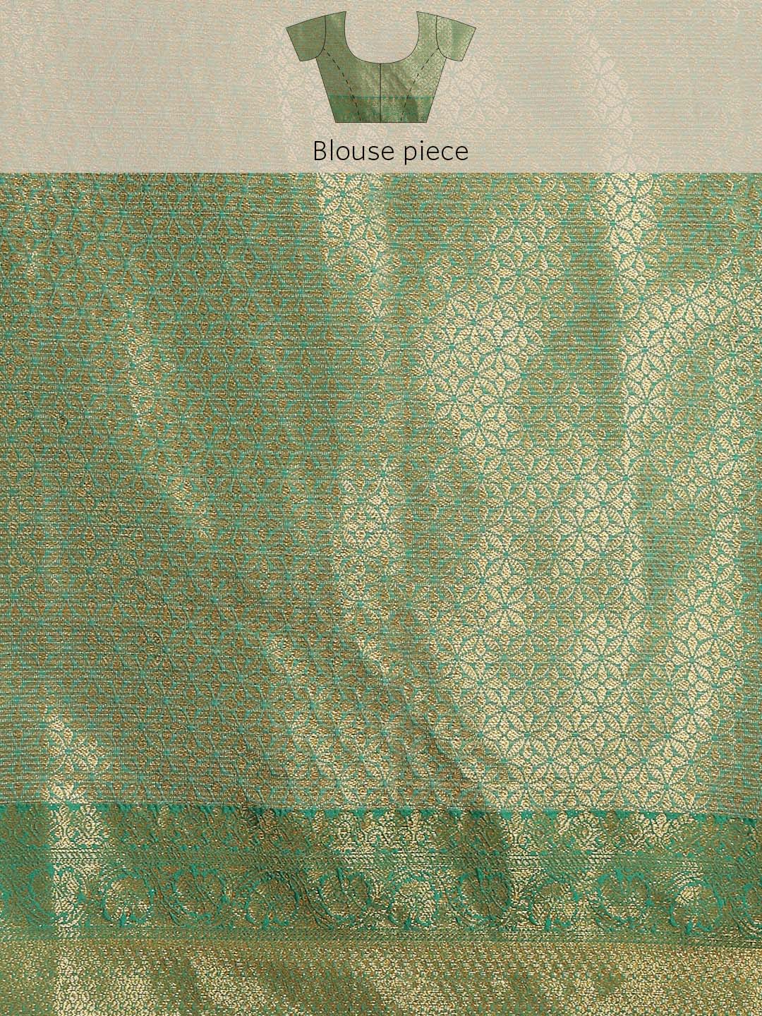 Women's Tusser Silk Banarasi Saree With Unsticthed Blouse Piece