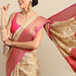 Women's Tusser Silk Banarasi Saree With Unstitcthed Blouse Piece