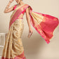 Women's Tusser Silk Banarasi Saree With Unstitcthed Blouse Piece