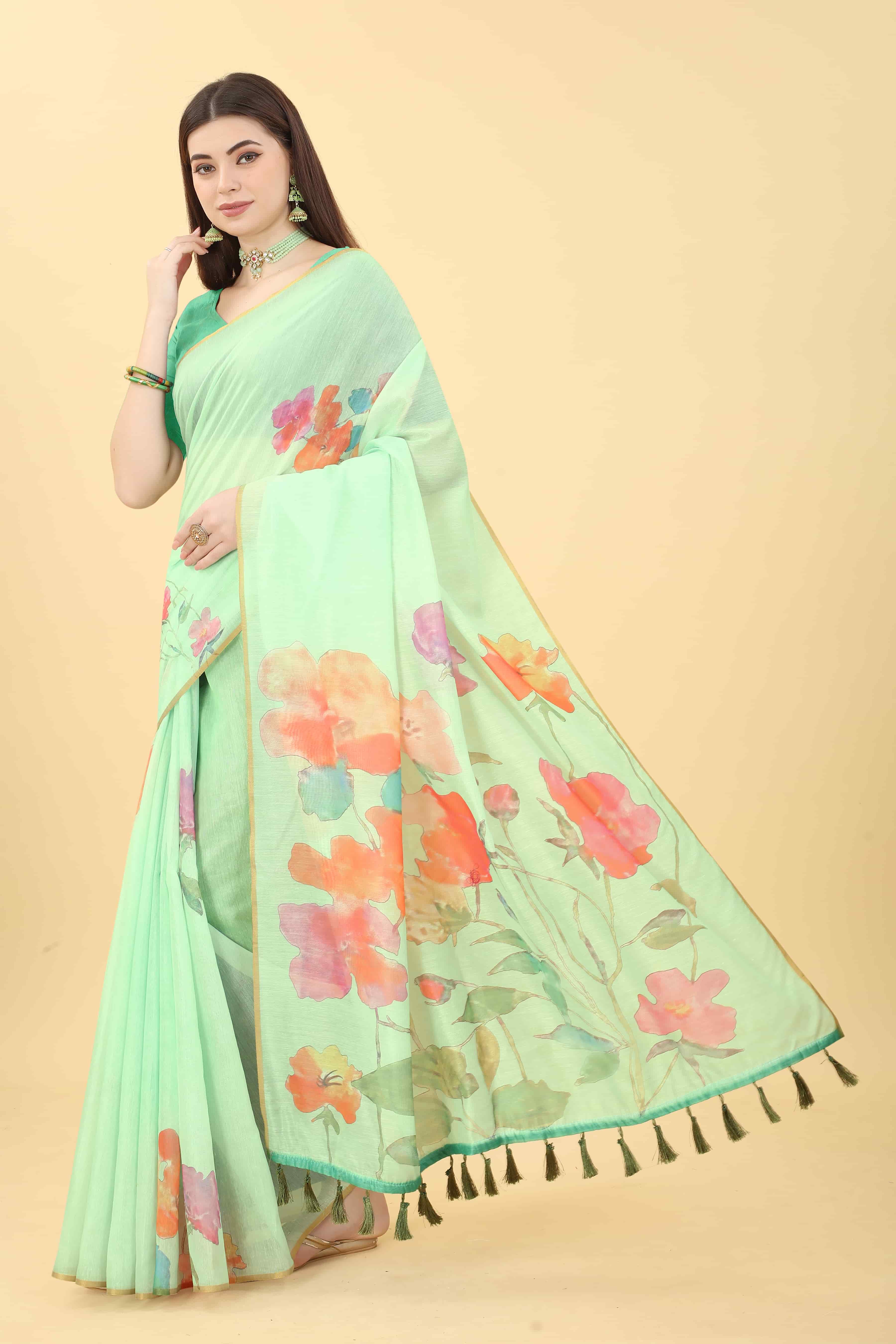 Women's Floral Digital Printed Saree
