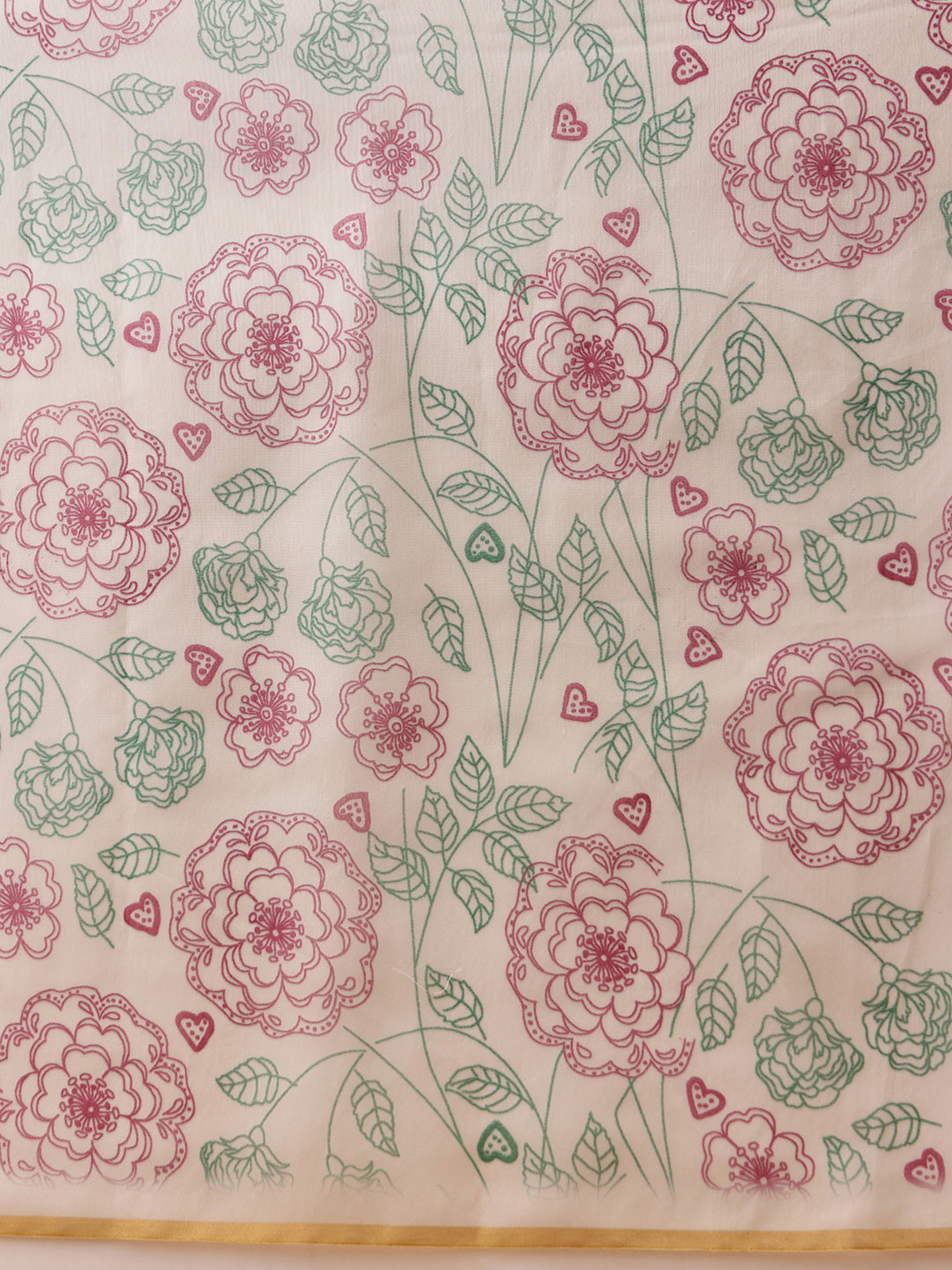 Floral Printed Kalamkari Chanderi Saree